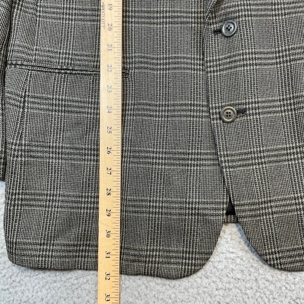 Pierre Cardin Blazer‎ Mens 42R Brown Glen Plaid Excellent Two Button Sport Coat